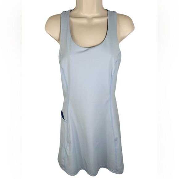 Sweaty Betty Sky Blue Power Activewear Dress With Built In Bike Shorts - Picture 4 of 14